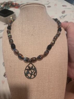 vintage Venetian glass millefiori beaded necklace